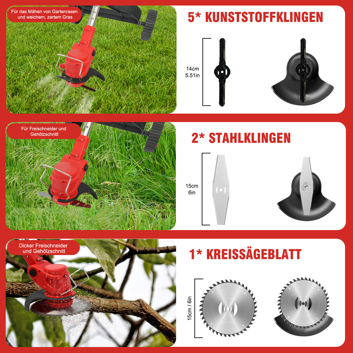Akku Rasentrimmer 24V mit Akku als Rasenkantenschneider oder Freischneider
