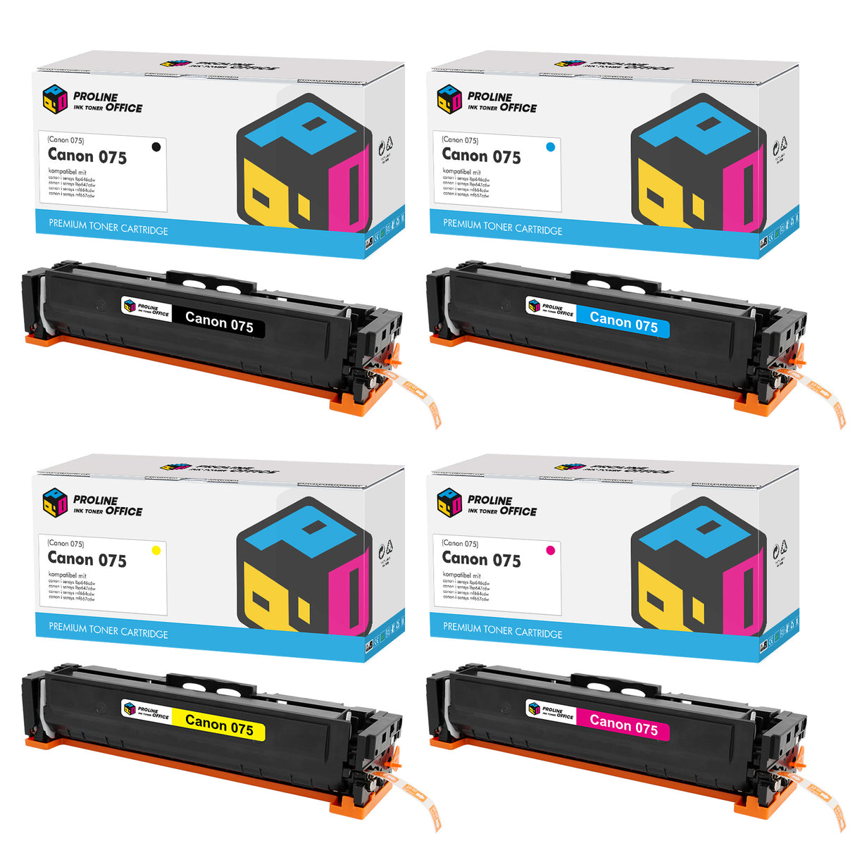Kompatibel Canon 075 Toner Patronen 4PK