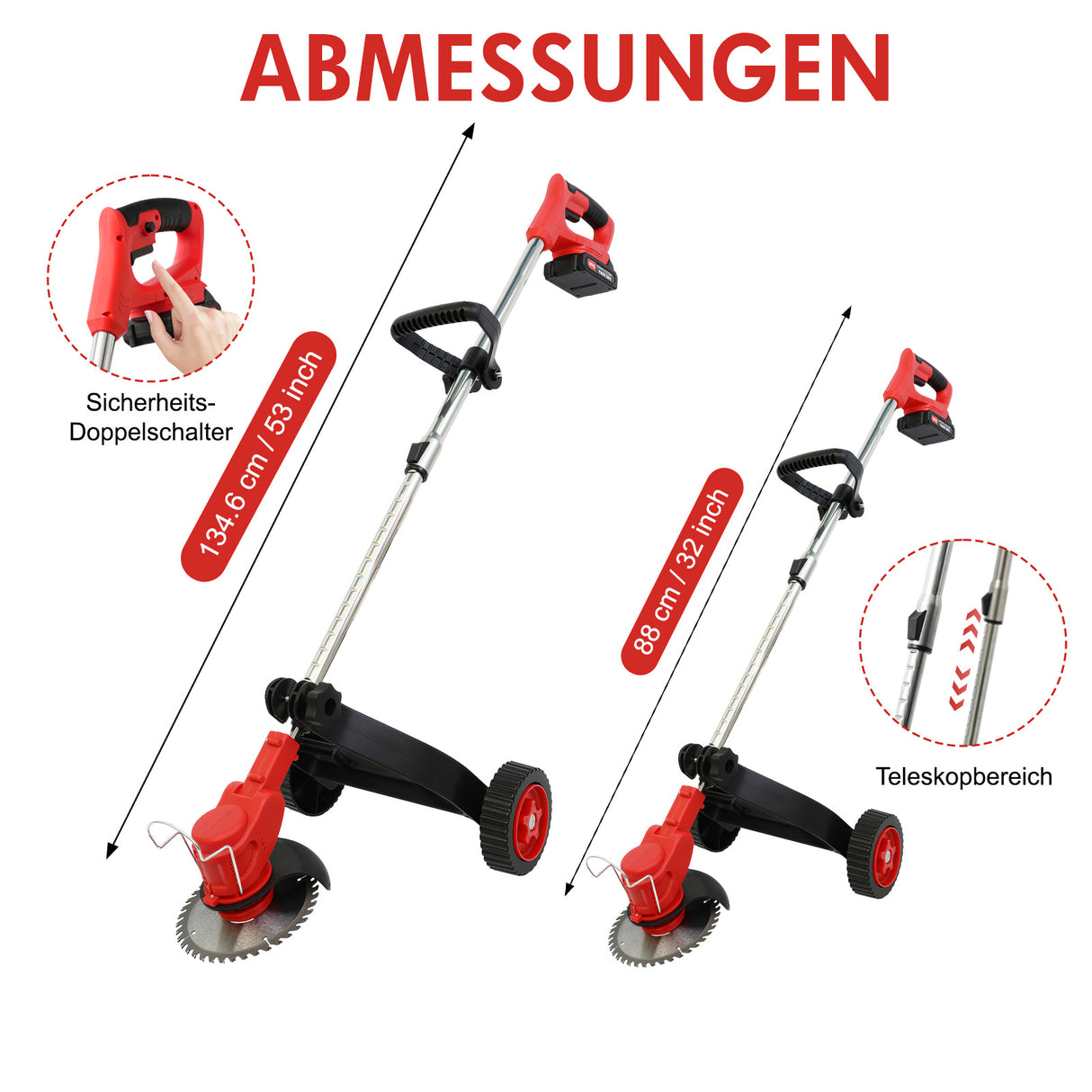 Akku Rasentrimmer 24V mit Akku als Rasenkantenschneider oder Freischneider