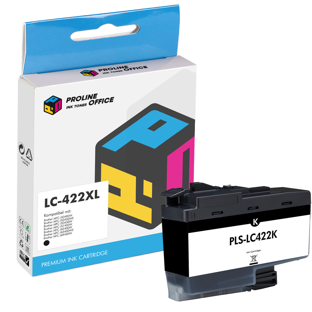 Kompatibel Brother LC-422BK LC-LC422XLBK LC422BK LC422XLBK Druckerpatrone Schwarz
