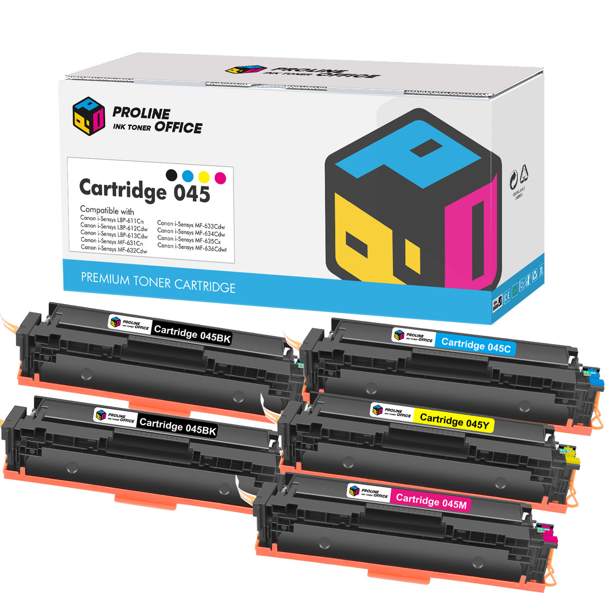 Kompatibel Canon i-SENSYS MF633Cdw Toner Set 5PK