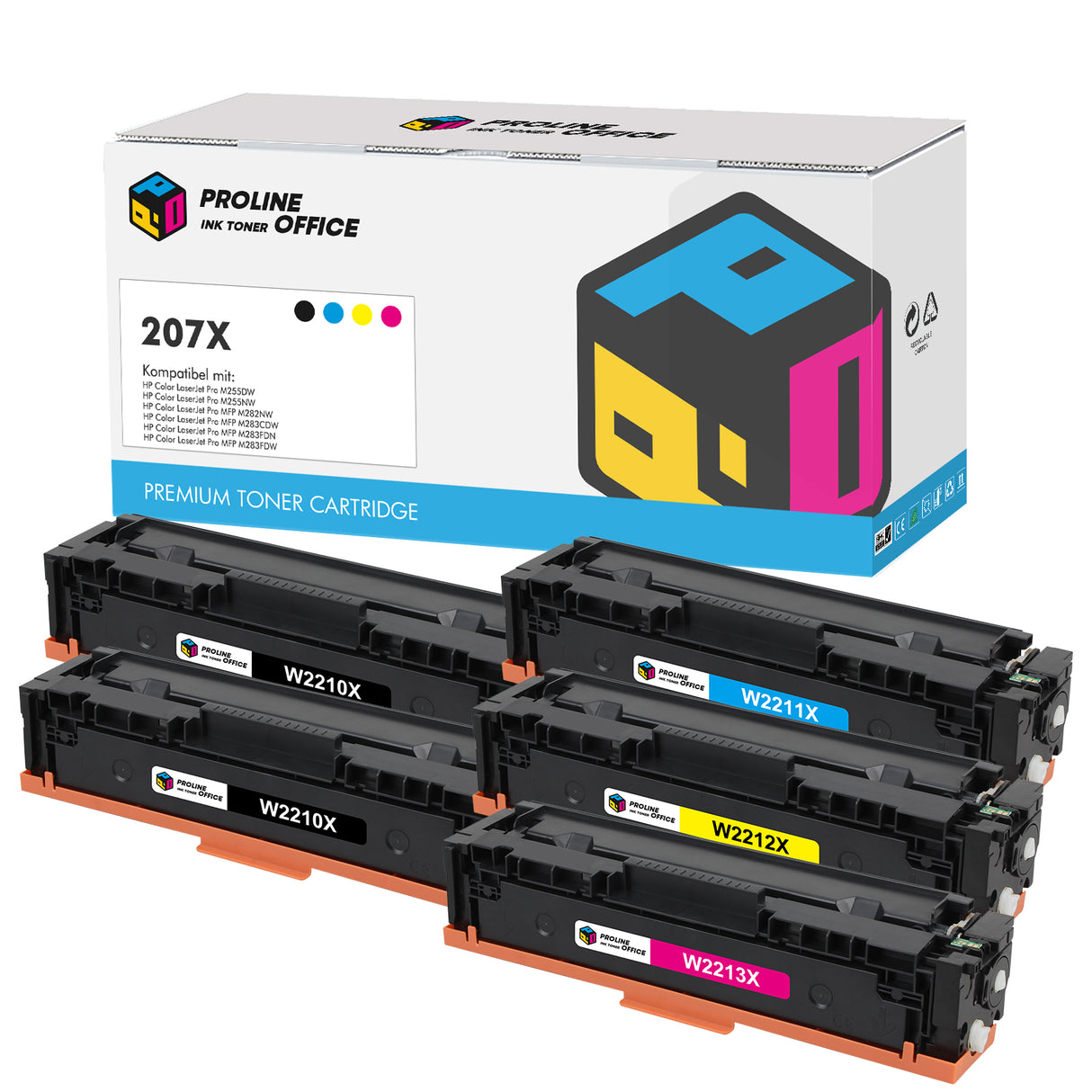 HP Color LaserJet Pro M255dw Toner hp207X 5pk