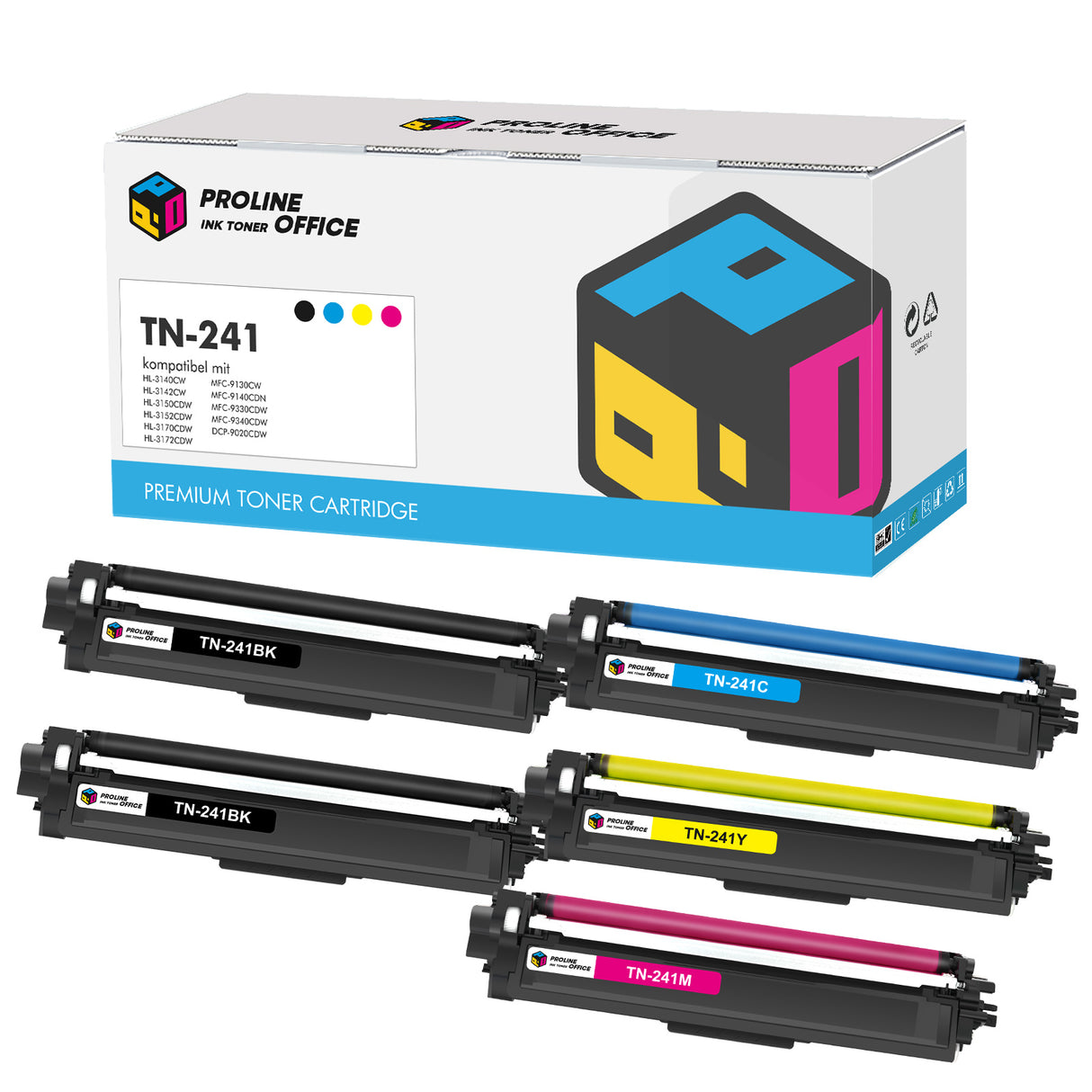 Kompatibel Brother DCP-9020CDW Toner Set - Brother TN-241 CMYKK Multipack