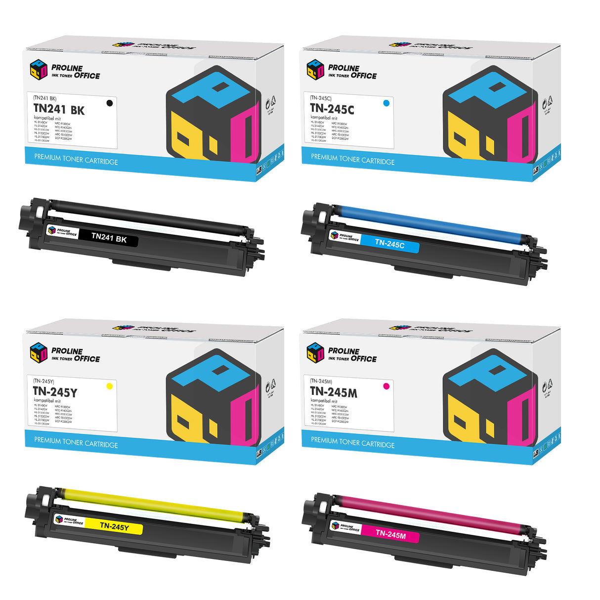 Kompatibel Brother HL-3140CW Toner Set - Brother TN-245 CMYK Multipack