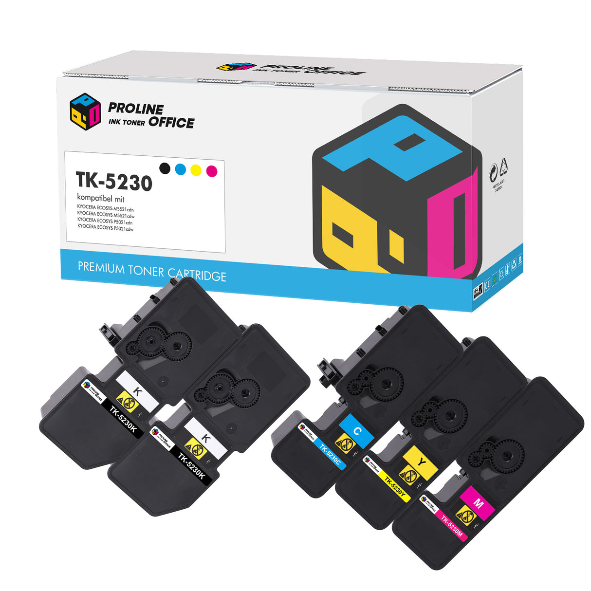 Kompatibel Kyocera ECOSYS M5521cdw Toner Set - Brother TK-5230 CMYKK Multipack