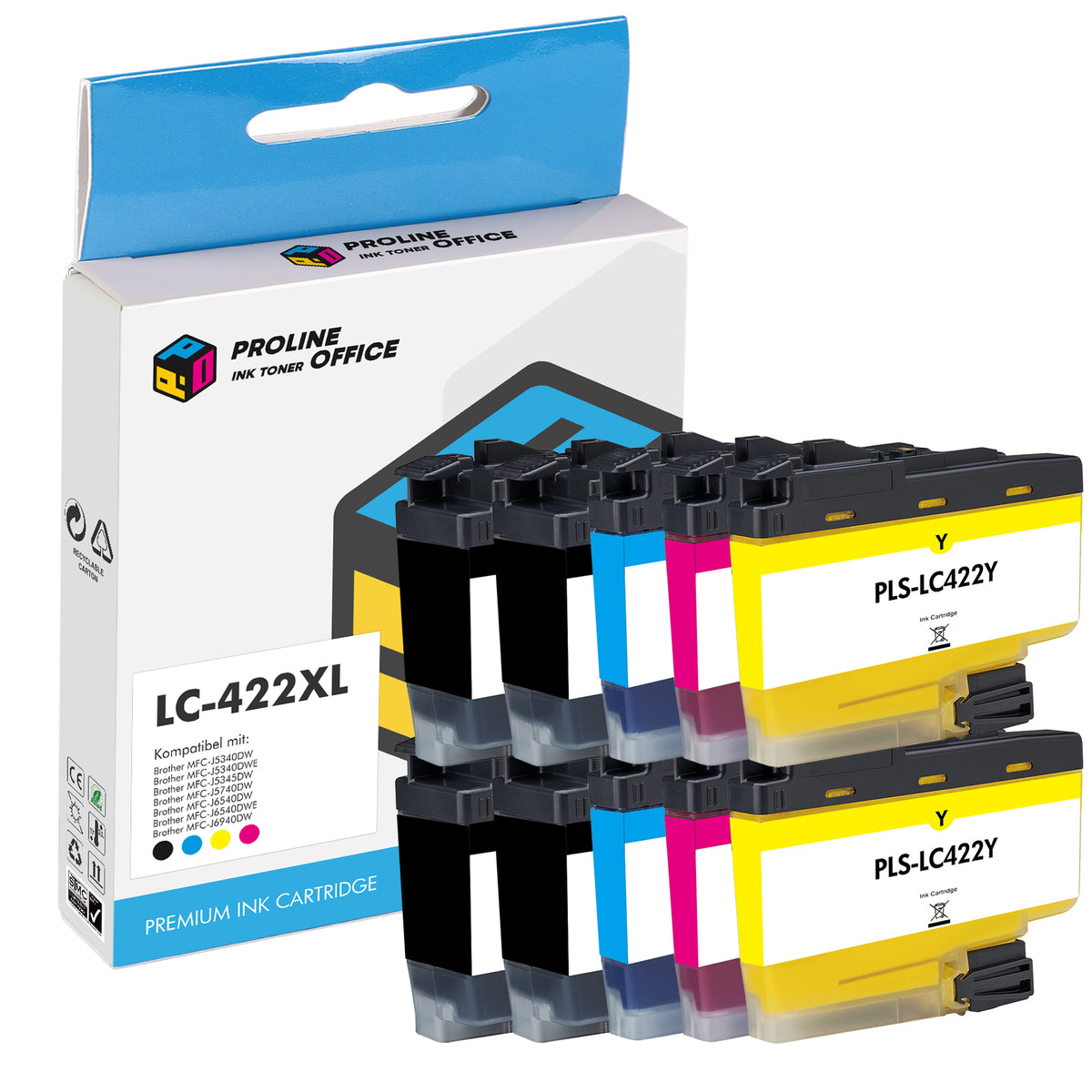 Kompatibel Brother LC-422 LC-422XL LC422 LC422XL Druckerpatronen CMYK Multipack