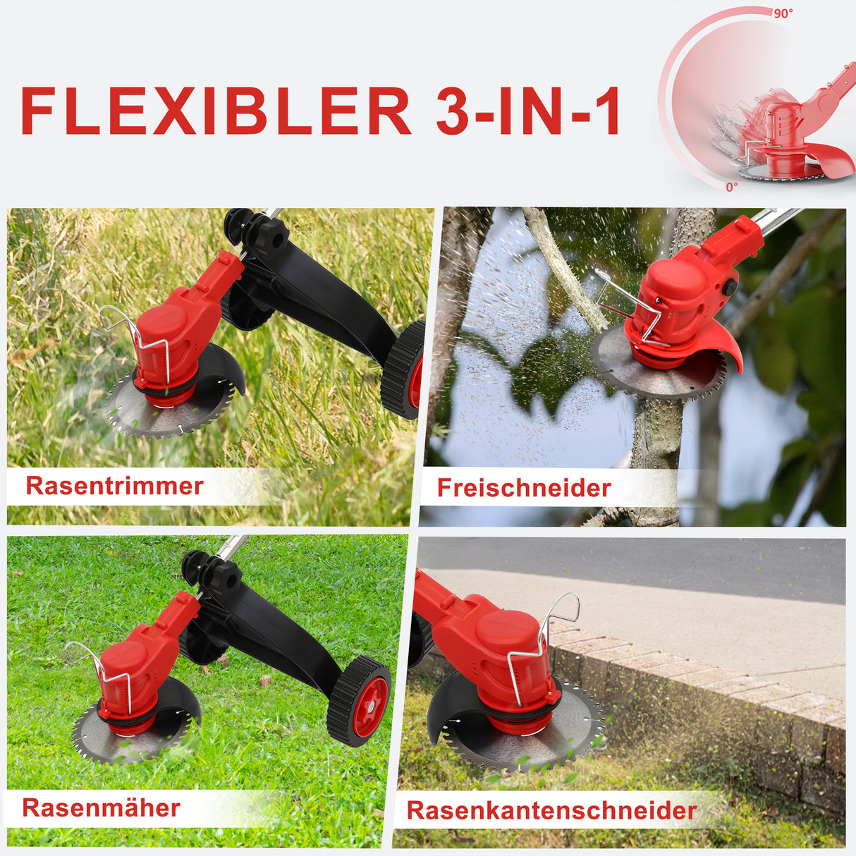 Akku Rasentrimmer 24V mit Akku als Rasenkantenschneider oder Freischneider