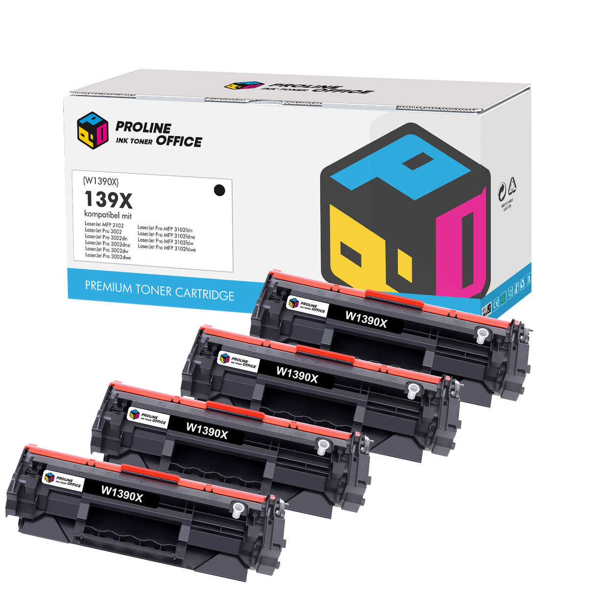 Kompatibel HP LaserJet Pro MFP 3102fdn Toner Schwarz  - HP 139A/139X Toner mit Smart Chips