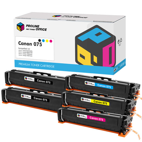 Kompatibel Canon 075 Toner Patronen 5PK