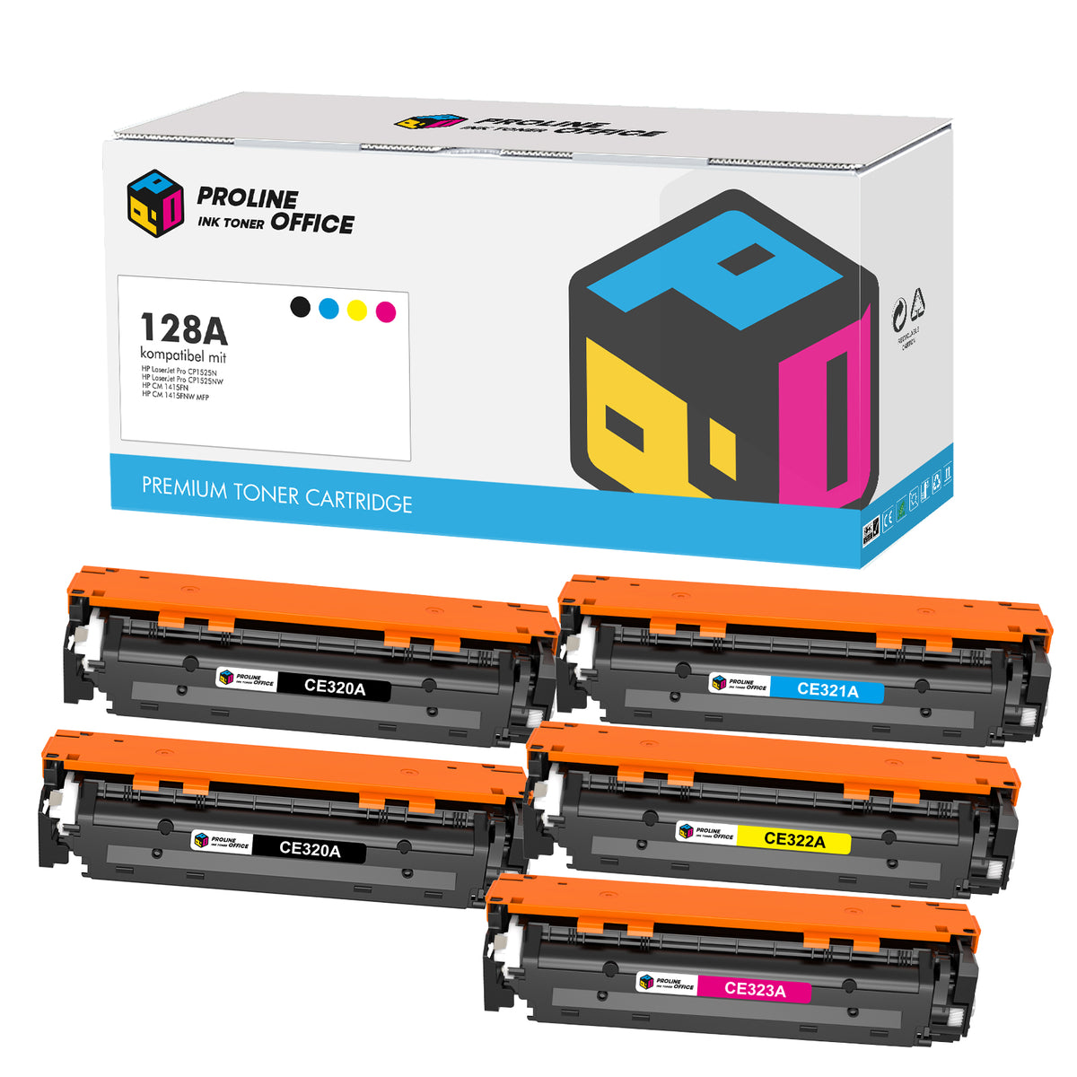 HP Color LaserJet Pro CM 1415 fnw Toner-Kompatibel HP 128A Patronen Multipack