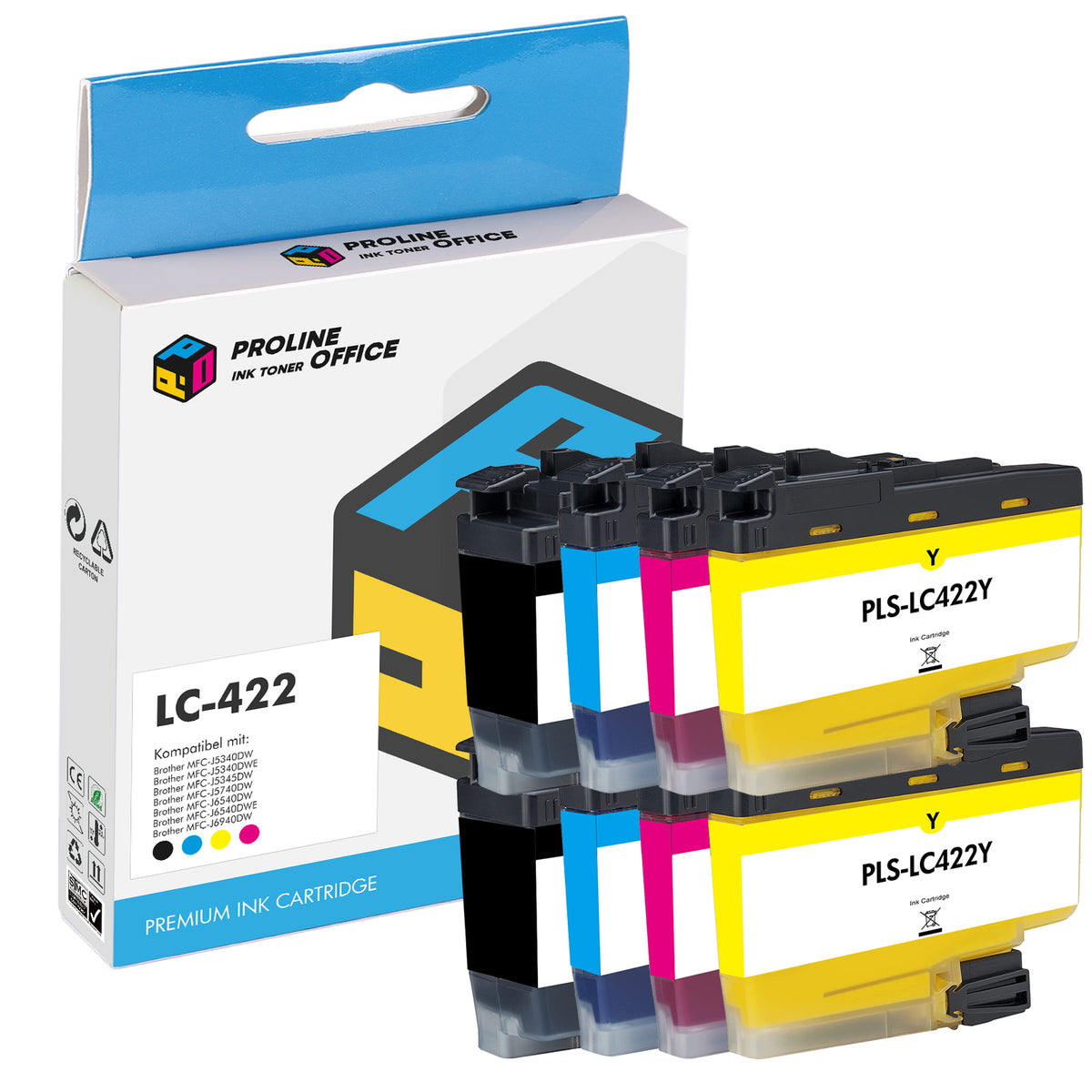 Kompatibel Brother LC-422 LC-422XL LC422 LC422XL Druckerpatronen CMYK Multipack