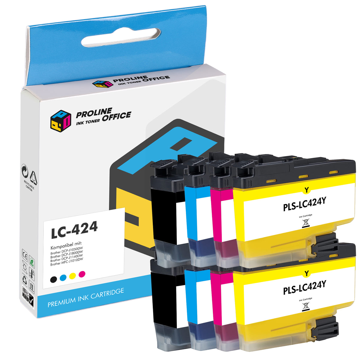 Kompatibel Brother LC424 LC-424 Druckerpatronen Multipack
