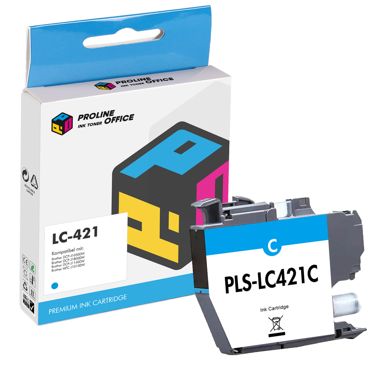 Kompatibel Brother LC-421C LC-421XLC LC421C LC421XLC Druckerpatrone Cyan