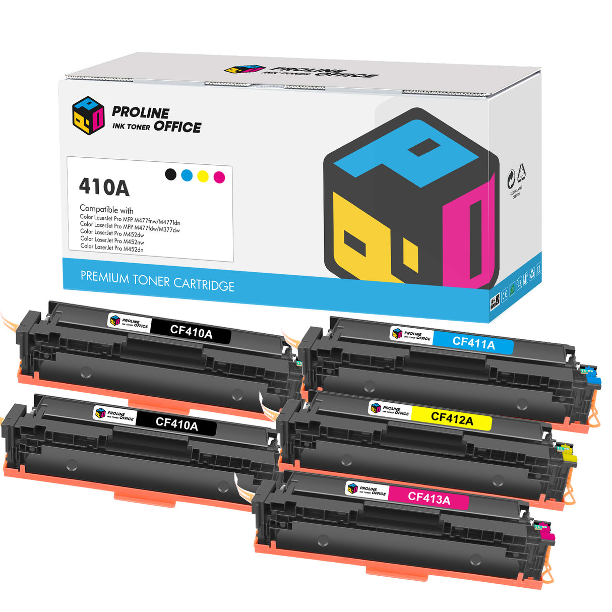 Kompatibel HP Color LaserJet Pro M477fdn Toner Set 5PK