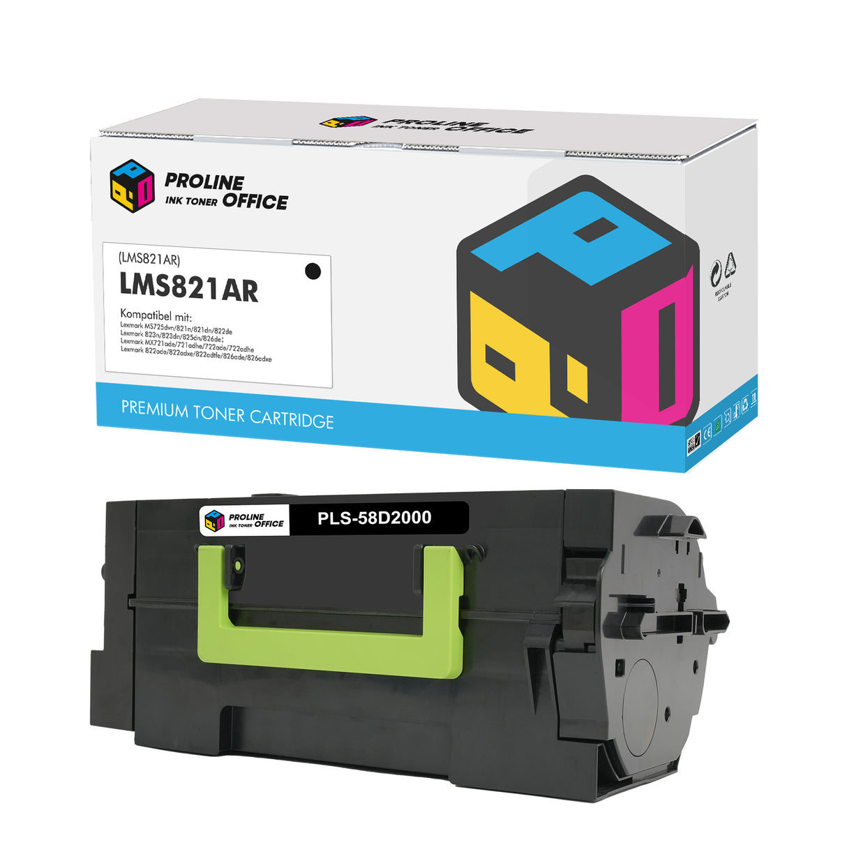 Kompatibel zu Lexmark LMS821AR Schwarz Toner - 58D2000
