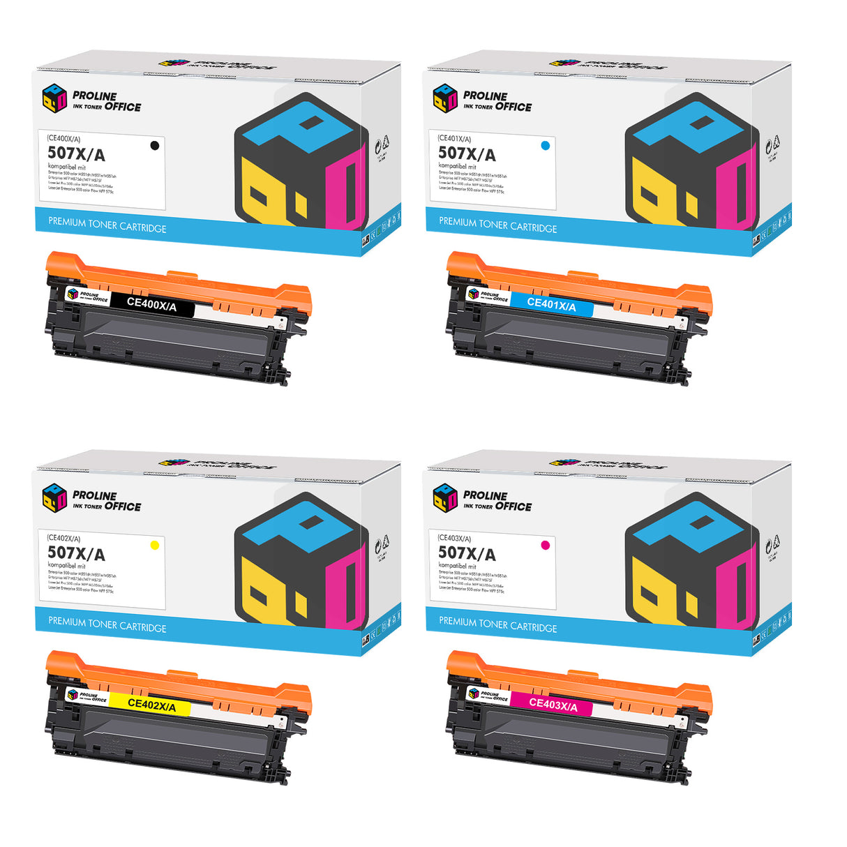Kompatibel HP 507A/X Toner Patronen Multipack